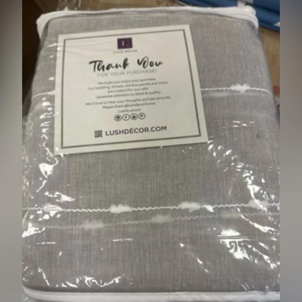 Lush Decor Farmhouse Textured Grommet Sheer Window Curtain Panel Pair 84" x 38" - Picture 6 of 6